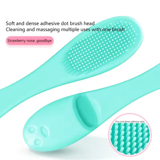 2PCS Silicone Nose Brush Facial Pore Cleaner (Double-Sided)