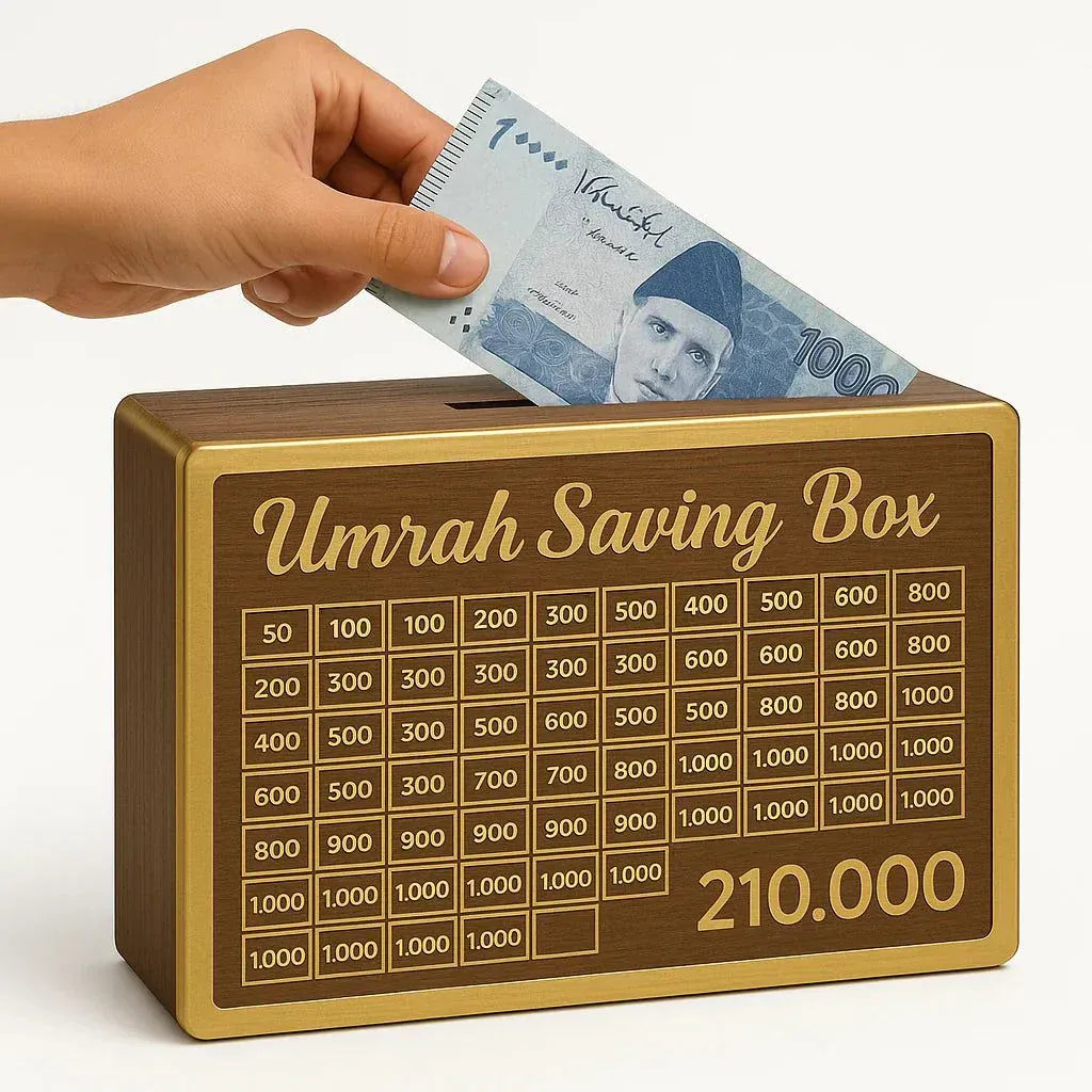 Wooden Umrah Saving Box Samrt Saving Box