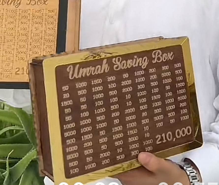 Wooden Umrah Saving Box Samrt Saving Box